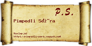 Pimpedli Sára névjegykártya